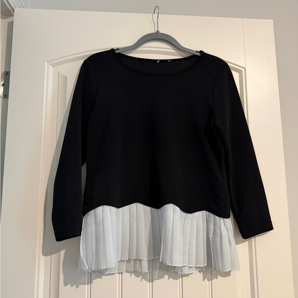 Black Pleated Blouse